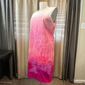T Tahari Ombre Pattern Shift Dress Retro Style Pink/Ivory US 8  - V2224